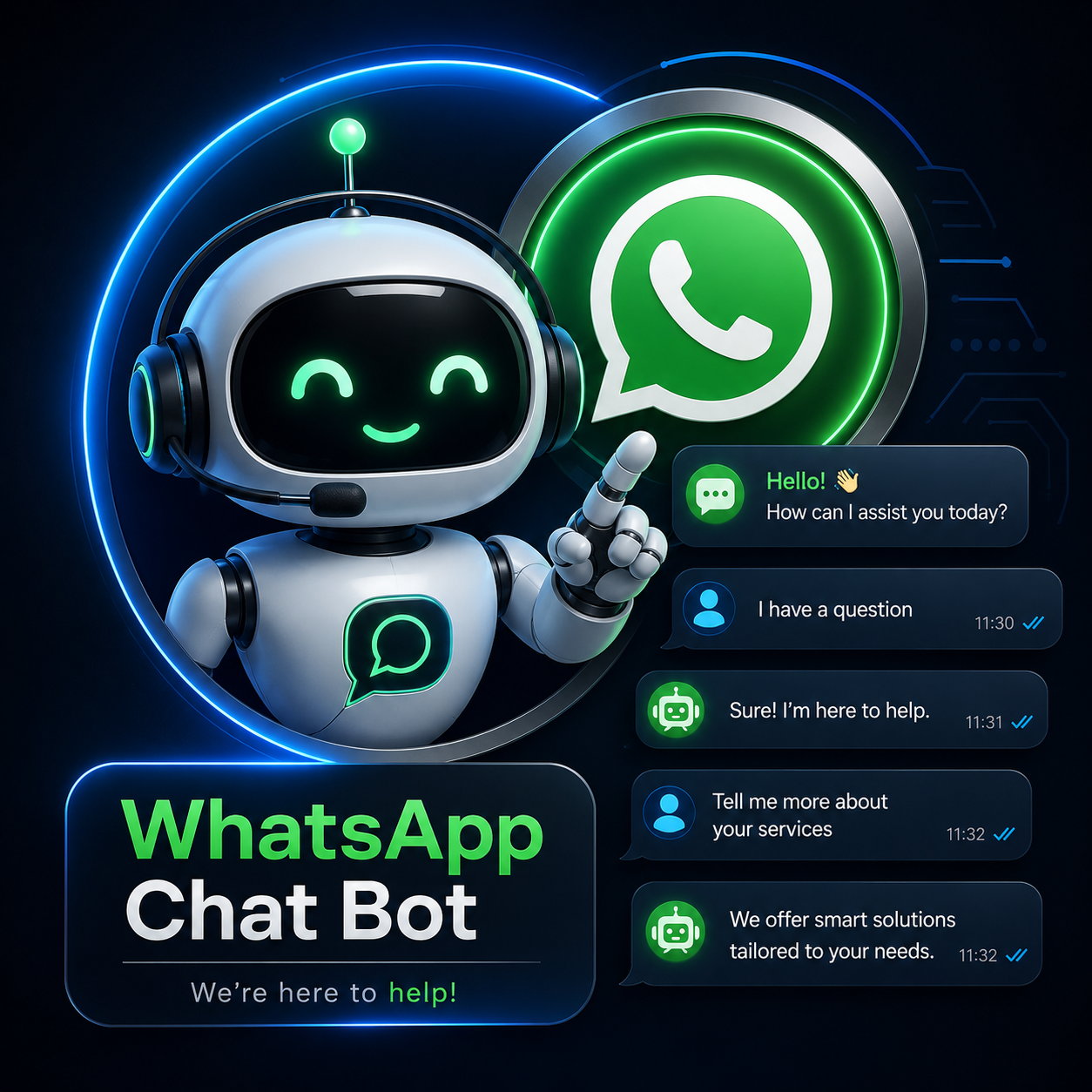 WhatsApp chat bot assistant visual